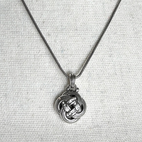 Brighton Stonebriar Eternity Necklace Silver Plated Crystals Pendant - Picture 1 of 11